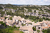 Blick von der Burg,  Les-Baux-de-Provence,  schönsten Dörfer Frankreichs,  Naturpark Alpilles,  Provence-Alpes-Côte d'Azur,  Bouches-du-Rhône,  Frankreich