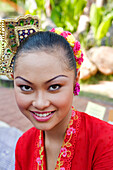 Malaysia, Malacca state, Malacca, historical center, young woman in traditional costume
