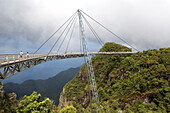 Malaysia, Kedah state, Andaman Sea, Langkawi island, Machinchang moutains, curved suspension bridge