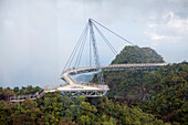 Malaysia, Kedah state, Andaman Sea, Langkawi island, Machinchang moutains, curved suspension bridge