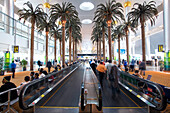 United Arab Emirates, Dubai, Dubai International Airport, moving walkways