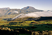 France, Reunion island (French overseas department), Parc National de La Reunion (Reunion National Park), listed as World Heritage by UNESCO, Piton des Neiges beyond the Plaine des Palmistes