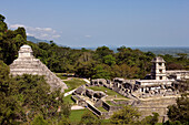 Mexico, state of Chiapas, Maya site of Palenque, listed as World Heritage by UNESCO, main square