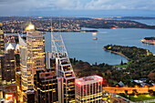 Australia, New South Wales, Sydney, view of the Bay and the Royal Botanic Garden from the Sydney Tower
