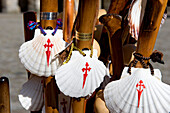 Spain, Galicia, Santiago de Compostela, listed as World Heritage by UNESCO, pilgrim's stick