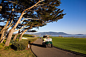 United States, California, Monterey Peninsula, Pebble Beach, Pebble Beach Golf, electric cart