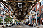 United States, Illinois, Chicago, Loop District, tracks of the EL elevated metro