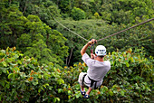 Costa Rica, Alajuela Province, north area, Volcano Arenal National Park, near Fortuna, canopy tour in a forest of clouds