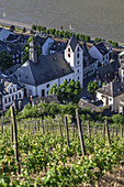 View of Kaub by the Rhine, Upper Middle Rhine Valley, Rheinland-Palatinate, Germany, Europe