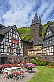 Hotel Malerwinkel by the town walls in the old town of Bacharach, Upper Middle Rhine Valley, Rheinland-Palatinate, Germany, Europe