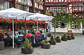 Hotel und Restaurant Altkölnischer Hof in der Altstadt Bacharach am Rhein, Oberes Mittelrheintal, Rheinland-Pfalz, Deutschland, Europa