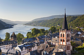 Blick auf die Altstadt von Bacharach am Rhein, Oberes Mittelrheintal, Rheinland-Pfalz, Deutschland, Europa