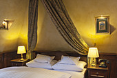 Hotelzimmer in Burg Schönburg in Oberwesel am Rhein, Oberes Mittelrheintal, Rheinland-Pfalz, Deutschland, Europa