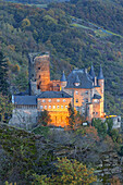 View at Burg Katz castle above the Rhine, St. Goarshausen, Upper Middle Rhine Valley, Rheinland-Palatinate, Germany, Europe