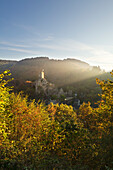 Oberburg und Niederburg bei Manderscheid, Eifelsteig, Eifel, Rheinland-Pfalz, Deutschland