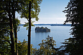 Island in Lake Schwerin, Mecklenburg Lake District, Mecklenburg-West Pomerania, Germany