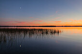 Sonnenuntergang, Schweriner See, Mecklenburgische Seenplatte, Mecklenburg-Vorpommern, Deutschland