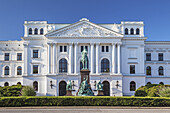 Town hall of Altona with Kaiser Wilhelm monument, Hanseatic City Hamburg, Northern Germany, Germany, Europe