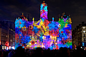 France, Rhone, Lyon, historical site listed as World Heritage by UNESCO, Fete des Lumieres (Light Festival), the City Hall