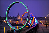 France, Loire Atlantique, Nantes, European Green Capital 2013, Ile de Nantes, Buren's rings on Loire River quays