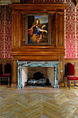 France, Indre et Loire, Loire Valley listed as World Heritage by UNESCO, Chateau d' Azay le Rideau, chemney in the bedroom of the king