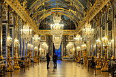 France, Yvelines, Chateau de Versailles, listed as World Heritage by UNESCO, Galerie des Glaces (Hall of Mirrors), length 73m and width 10,50m, with 17 windows and 357 mirrors, architect Jules Hardouin Mansart (1678-1684)