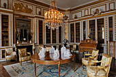 France, Yvelines, Chateau de Versailles, listed as World Heritage by UNESCO, the King's Private Apartment, Louis XVI's bookcase