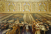 France, Yvelines, Chateau de Versailles, listed as World Heritage by UNESCO, Salle du Sacre (Coronation Room), painting of the Coronation of Napoleon by Jacques Louis David