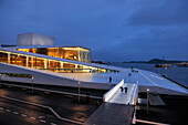 Norway, Oslo, docks district of Bjorvika, the new opera house by Snohetta architects
