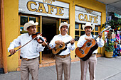 Mexico, Federal District, Mexico City, Coyoacan district, musicians, street huastéques