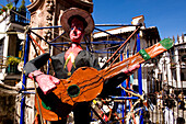 Mexico, Guerrero state, Taxco, dummy paper representing a musician