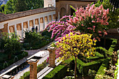 Spain, Andalusia, Granada, the Alhambra Palace, listed as World Heritage by UNESCO, the Nasrides Palace, Patio de la Acequia, Generalife garden