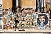 Argentina, Buenos Aires, San Telmo District, Pasaje San Lorenzo, painted wall depicting the Argentine Che Guevara