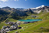 France, Savoie, Tignes 2100, Vanoise Massif with view on the Grande Motte glacier (3656m)