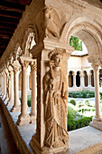 France, Bouches du Rhone, Aix en Provence, St Sauveur Cathedral, Romanesque cloister of the end of the 12th century