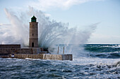 France, Bouches du Rhone, Cassis, Labbe wind, south west wind on the Cassis lighthouse