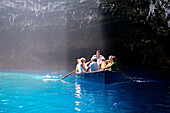 Greece, Ionian Islands, Cephalonia Island (Kefallonia), the Melissani underground lake around Sami