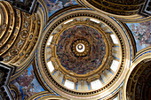 Italy, Lazio, Rome, historical centre listed as World Heritage by UNESCO, Piazza Navona, Sant'Agnese in Agone Church by architect Borromini, cupola decorated with trompe l'oeil