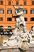 Italy, Lazio, Rome, historical centre listed as World Heritage by UNESCO, Piazza Navona, Fontana del Nettuno (Neptun Fountain) by Bernini
