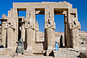 Egypt, Upper Egypt, Nile Valley, surroundings of Luxor, Thebes Necropolis listed as World Heritage by UNESCO, Western area, Ramesseum, Ramses II's funerary temple, Osiris Pillars