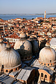 Italy, Venezia, Venice, listed as World Heritage by UNESCO, basilica di San Marco (St Mark's Basilica) and district of Castello seen from the top of the Campanile