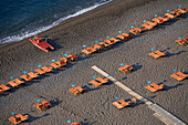 Italy, Campania, Amalfi Coast, listed as World Heritage by UNESCO, Positano, the big beach