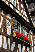 France, Bas Rhin, Strasbourg, old town listed as World Heritage by UNESCO, Petite France District, brewery bierstub in a half-timbered house