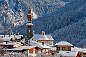 France, Savoie, Bozel, Saint Francois De sales Church, Tarentaise Valley, Massif de la Vanoise