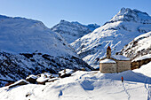 France, Savoie, Vanoise National Park, Bonneval sur Arc, labelled Les Plus Beaux Villages de France (The Most Beautiful Villages of France), the highest village of Haute Maurienne (1850 m), L'Ecot hamlet and St Marguerite Chapel