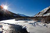 France, Savoie, Maurienne Valley, Parc National de la Vanoise, Bessans, L'Arc and the cross-country skiing area