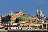 France, Paris, Garnier opera-house and the Sacre-Coeur