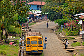 Nicaragua, Rio San Juan, Sabalo, main street going down to the harbour