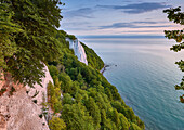 Chalk coast with Koenigstuhl in Jasmund national park, Ruegen island, Mecklenburg Vorpommern, Germany