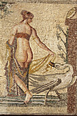 Leda und der Schwan, Mosaik im Museum, Alt-Pafos, Paläa Páfos bei Koúklia, Region Pafos, Südwest Zypern